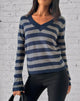 Imagen de Dikara Jumper V Neck en Tonal Blue Stripe