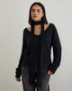 Imagen de Dikara Jumper with Scarf in Knit Negro