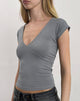 Imagen de Dolores Wrap Top en rayón Jersey Gris