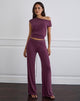 Imagen de Donika Pantalones con tachuelas en la cintura en color ciruela