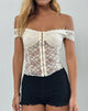 Imagen de Dovica Corset Top en Encaje Rosa Canina Marfil
