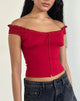 imagen de Dovica Lace Trim Corset Top en Rojo Adrenalina