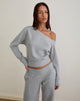 Imagen de Doxia Sudadera con un hombro en marga gris