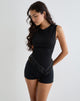 Imagen de Dusya Top con flecos en cupro Negro