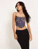 imagen de Elcini Cropped Corset Top en Renaissance Cherub Charcoal