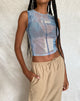 Imagen de MOTEL X JACQUIE Top Elisha en Malla Abstracto Pincel Azul