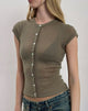 Imagen de Elmira Top en tejido de punto Sheer Khaki