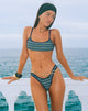 Imagen del sujetador de bikini Elvina de rayas irregulares verde