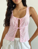 Imagen de Esau Tie Front Top in Light Pink Private Slub