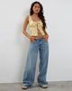 imagen de Esau Tie Front Top en Wild Flower Lemon Drop