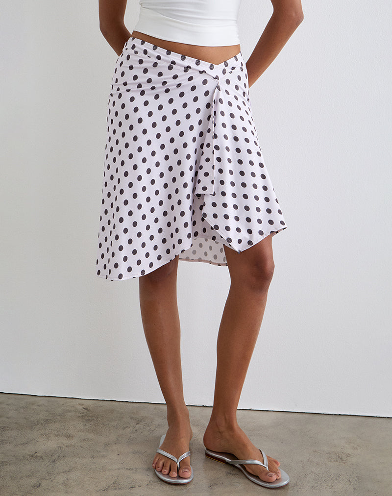 Esmeray Falda Midi de Lunares Retro