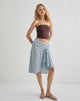 Imagen de Esmeray Falda midi a rayas diagonales Azul claro