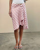 Imagen de Esmeray Falda midi a rayas diagonales rosa