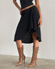 Imagen Esmeray Falda Midi de Punto Diagonal Transparente Negra