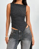 Imagen de Etta Vest Top en Jersey a Rayas Metalizado Negro
