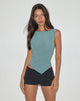 Imagen de Etta Vest Top en Jersey Metalizado Azul