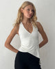 Imagen de Farah Halter Asymmetric Plunge Top in Ivorya