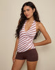 Imagen de Fayez Top en Slinky Diagonal Stripe Rosa