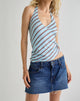 Imagen de Fayez Slinky Top en rayas diagonales Azul claro