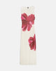 Imagen de Fayola Maxi Vestido Estampado en Crema con Flor Acuarela Roja