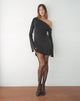 Imagen de Fliss Mini Vestido Asimétrico en Slinky Negro