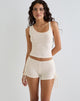 Imagen de Fukama Top sin mangas en broderie stretch Crema