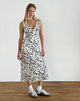 imagen de Gabriela Midi Dress in Grunge Floral Flock Cream