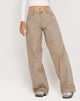 Image of Pantalones amplios de tiro bajo extra anchos en biscotti