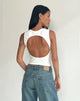imagen de Gelsho Open Back Rib Tank Top en Off White