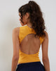 Imagen de Gelsho Camiseta de Tirantes con Espalda Abierta en Naranja Desteñido Rib