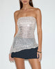 Imagen de Gentaya Frill Bandeau Top en Lentejuelas Neutro