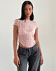imagen de Georgia Textured Mesh Top en Blush Pink
