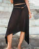 Imagen de Tullia Falda Midi Asimétrica en Crochet Negro