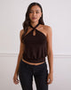 Imagen de Giunea Knot Halter Top en Chocolate amargo