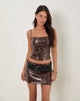 Imagen de Biyaya Cami Top with Binding in Sequin Brown