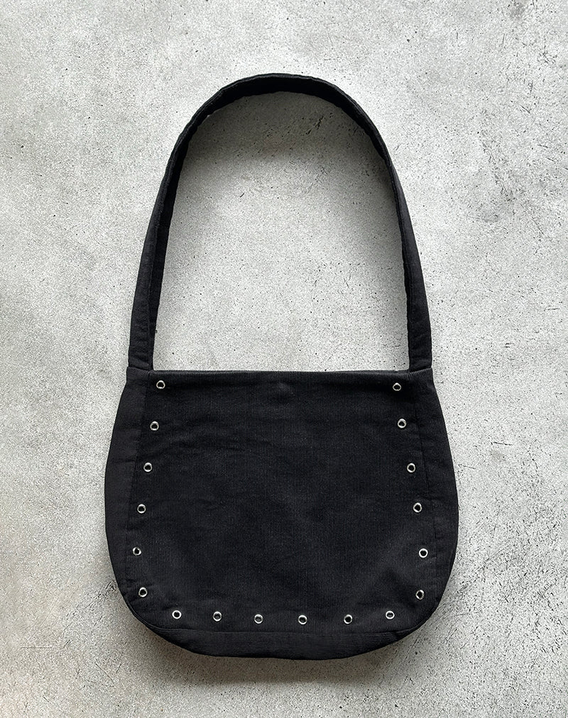 Bolso Gundar Eyelet en Babycord Negro