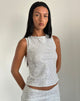 imagen de Hala Top en Cromo Plateado Drapeado Mini Lentejuelas