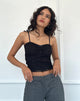 Imagen de Hali Lace Cami Top en encaje negro orquídea