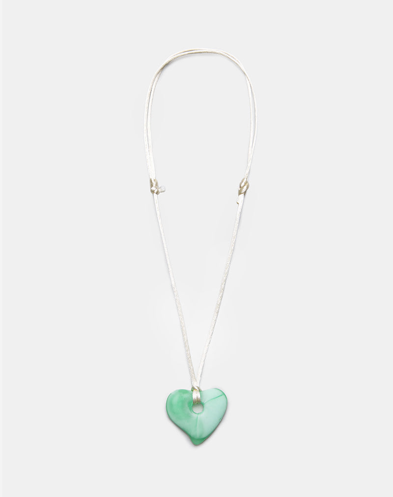 Collar Corazón en Resina Verde