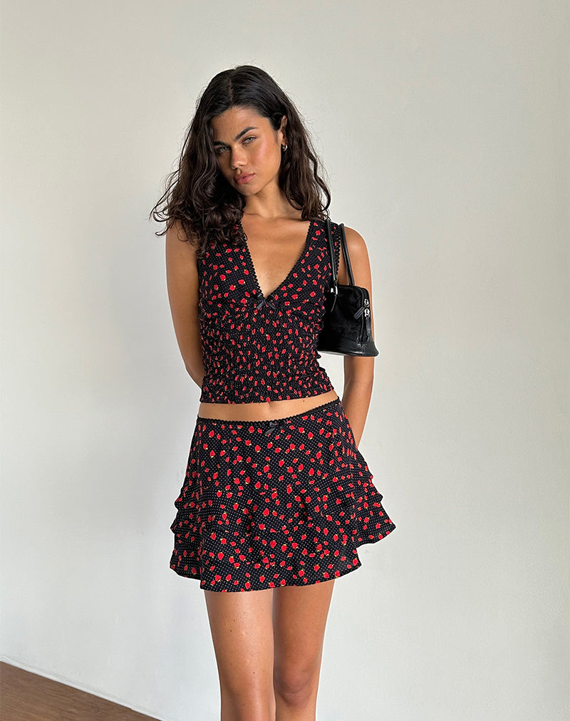 Top Hevalis en Polka Fresa Negro
