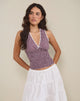 Imagen de Hevalis Plunge Top en Mini Gingham Vino