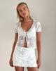 imagen de Hillary Tie Top en Textured Floral White