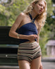 Imagen de Husan Hot Pants en raya verde y marrón