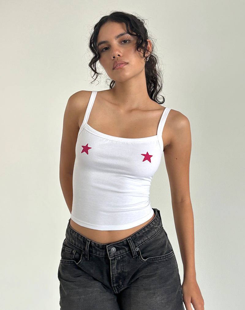 Icah Cami Top Blanco con Estrellas
