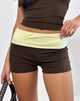Imagen de Sea Foldover Short en marrón chocolate y limón