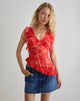 Imagen de Iravela Asym Top de gasa Paisley Rojo