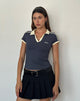 Imagen de Isda Polo Top en Greystone con Buttermilk Binding