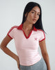 Imagen de Isda Top en Girlie Pink con lazo rojo Emb