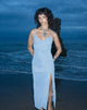 Imagen de Jacy Ruffle Midi Dress in Mesh Azul