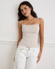 Imagen de Jalari Eyelet Cami Top de punto Avena